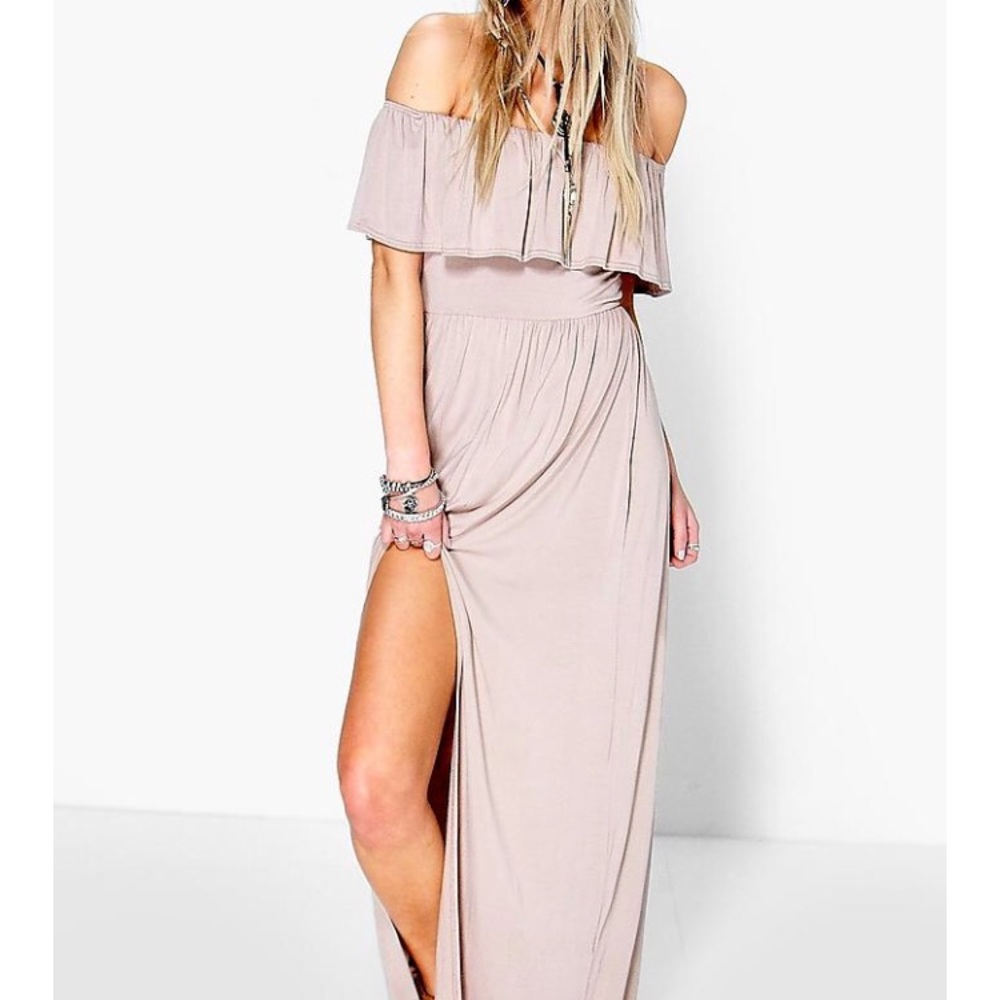 Ruffle Bandeau Maxi Dress